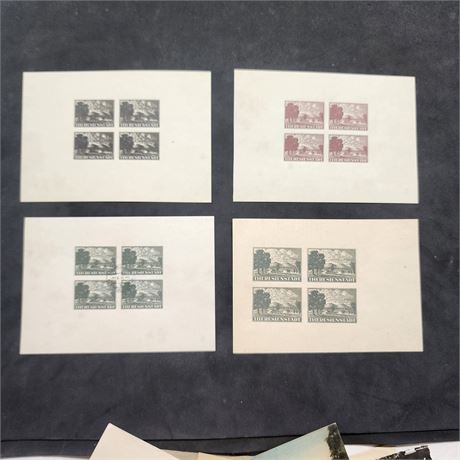 Nazi Germany Theresienstadt Ghetto Concentration camp souvenir stamp sheets
