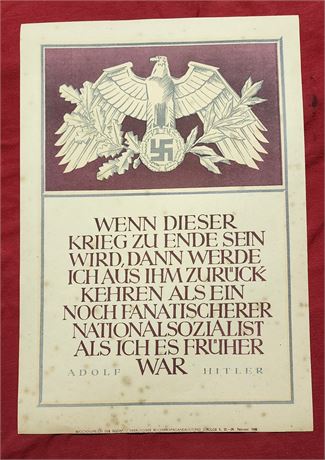 Nazi Germany Third Reich NSDAP Adolf Hitler eagle poster WW2 WWII German