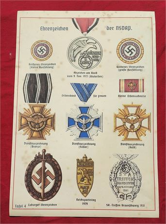 Nazi Germany Third Reich NSDAP medals bages awards poster WW2 WWII German