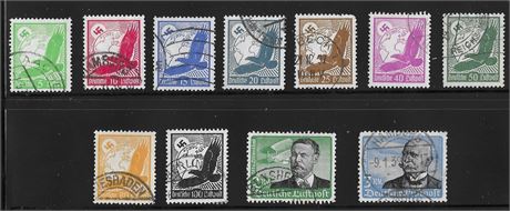 Nazi Germany Third Reich airmail stamp set complete WW2 WWII German